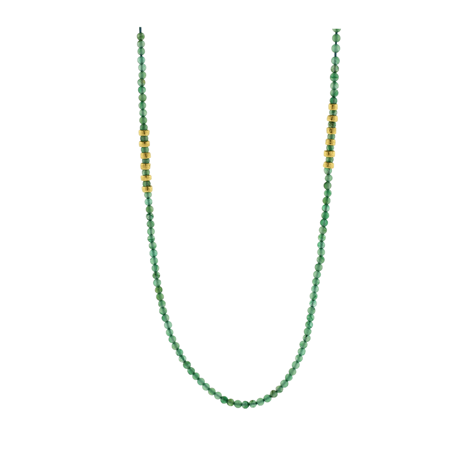YOSSI HARARI-Tribe Light Green Adventurine Wrap Necklace-YELLOW GOLD