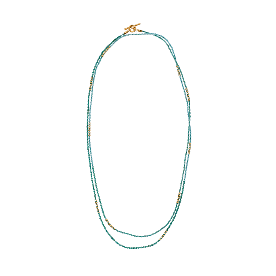YOSSI HARARI-Tribe Light Green Adventurine Wrap Necklace-YELLOW GOLD