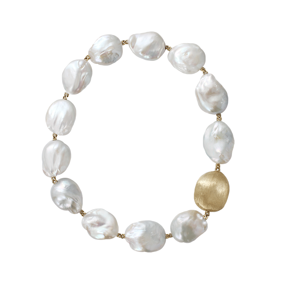 YVEL-Baroque Freshwater Pearl Necklace-YELLOW GOLD