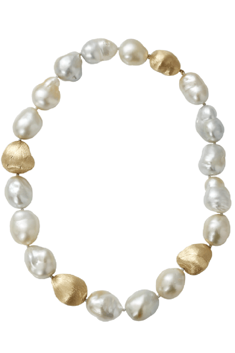 YVEL-Baroque Pearl Necklace-YELLOW GOLD