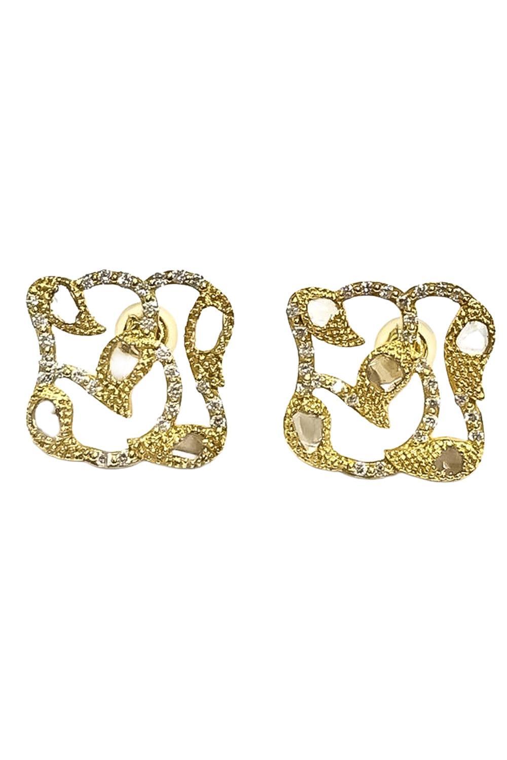 Vitality Stud Earrings-YELLOW GOLD-JEWELRYFINE JEWELEARRING-COOMI
