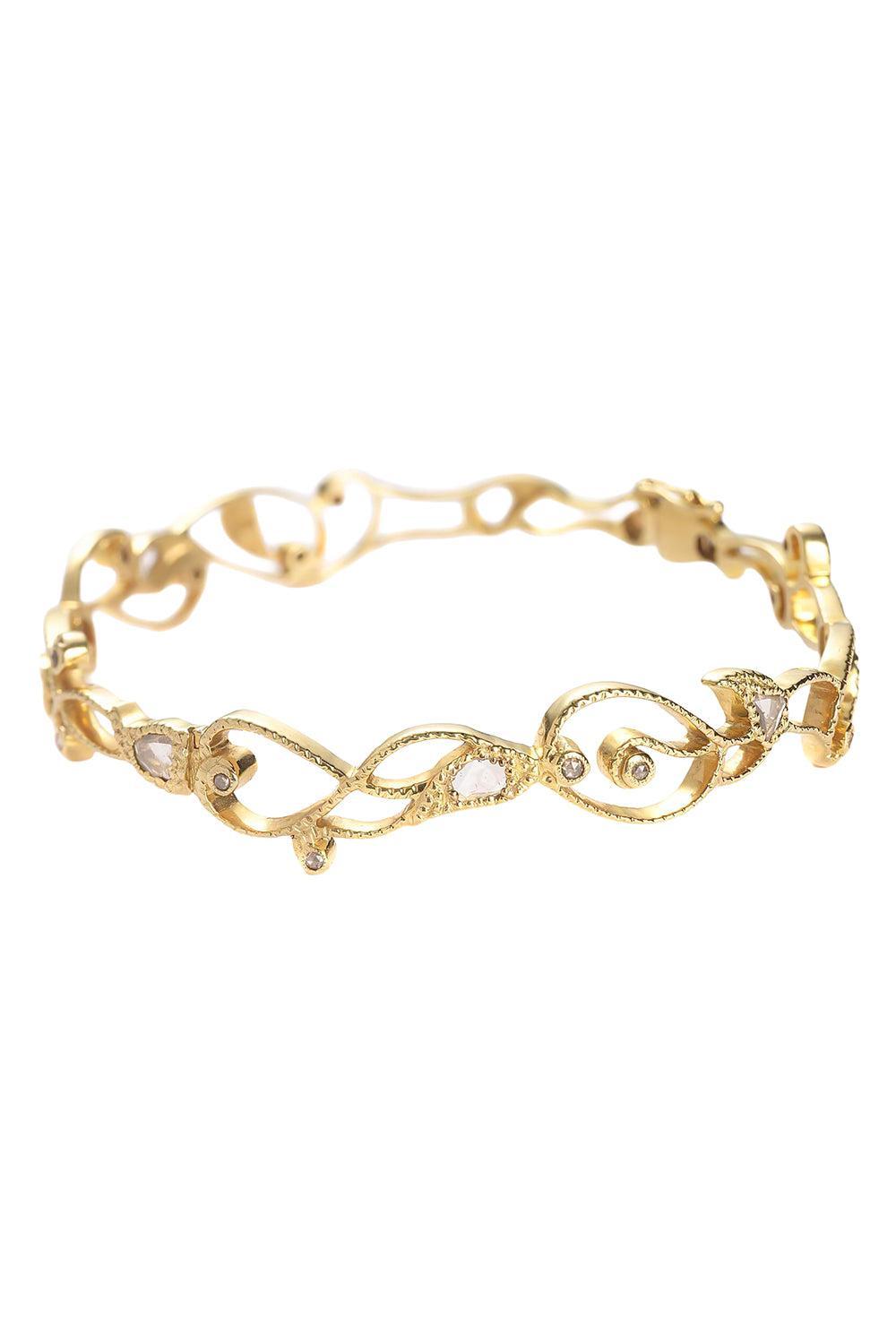 Diamond Vitality Tendril Bracelet-YELLOW GOLD-JEWELRYFINE JEWELBRACELET O-COOMI