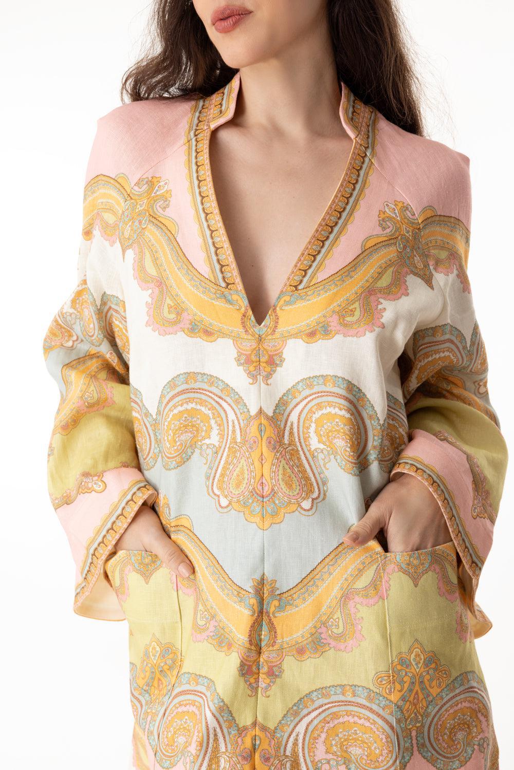 Maxine Tunic Mini Dress-GLDPAISL-0-CLOTHINGDRESSCASUAL-ZIMMERMANN