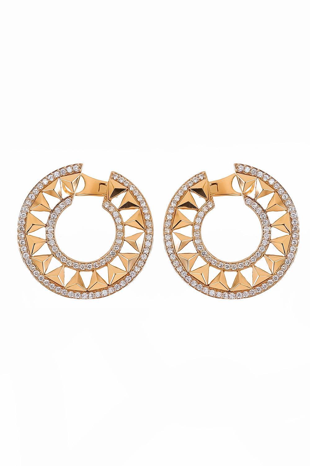 Diamond Force Hoop Earrings-ROSE GOLD-JEWELRYFINE JEWELEARRING-ALESSA JEWELRY
