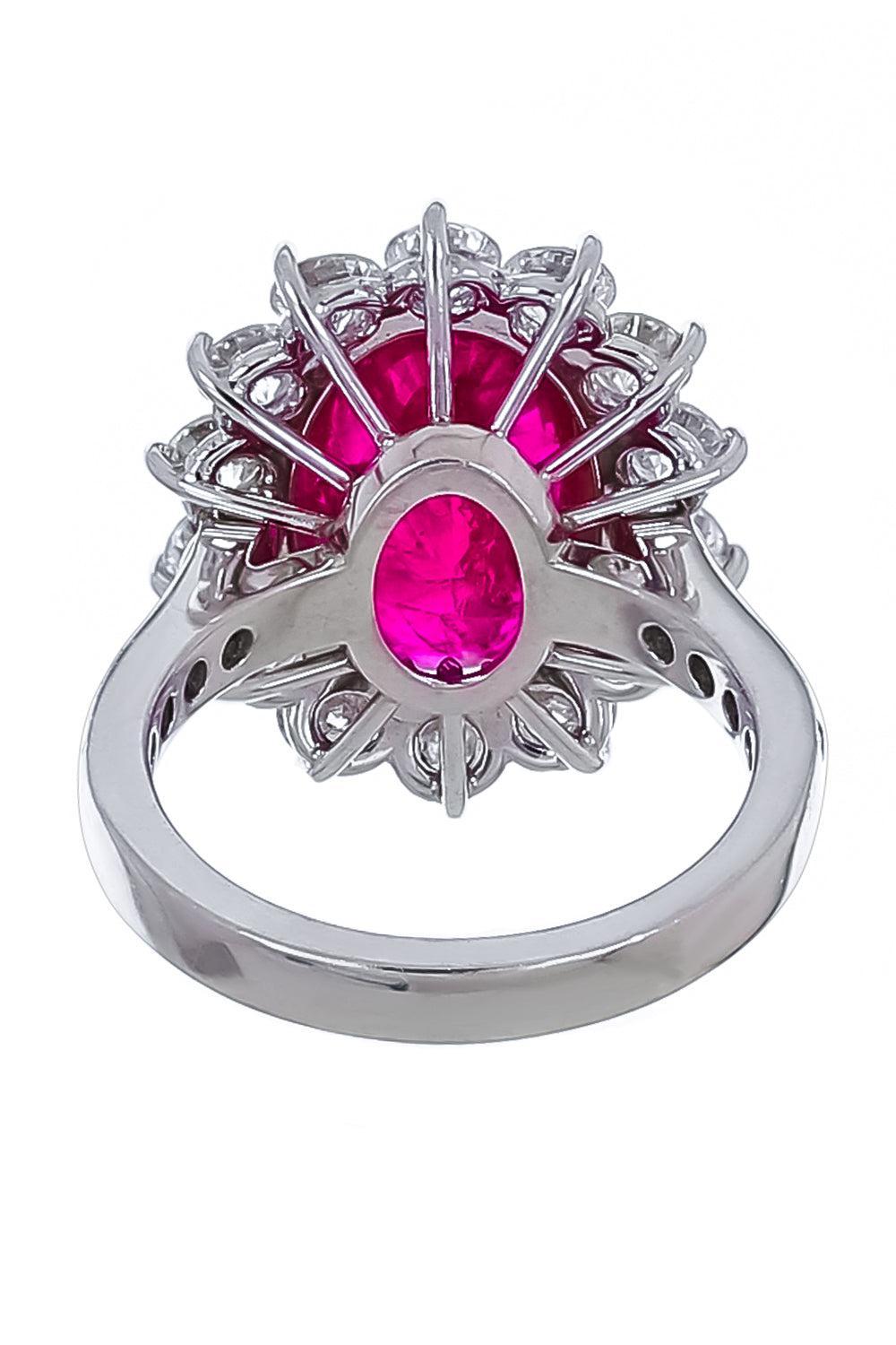 Ruby Diamond Surrounding Ring-PLATINUM-6-JEWELRYFINE JEWELRING-PIRANESI