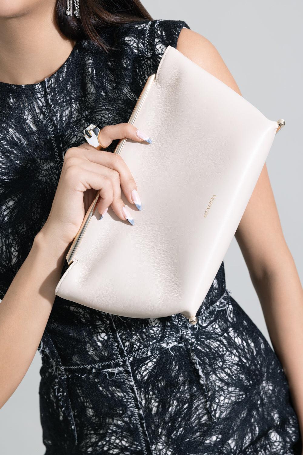 Galerie Clutch - Meringue Light Gold-GOLD-HANDBAGCLUTCHES-AQUAZZURA