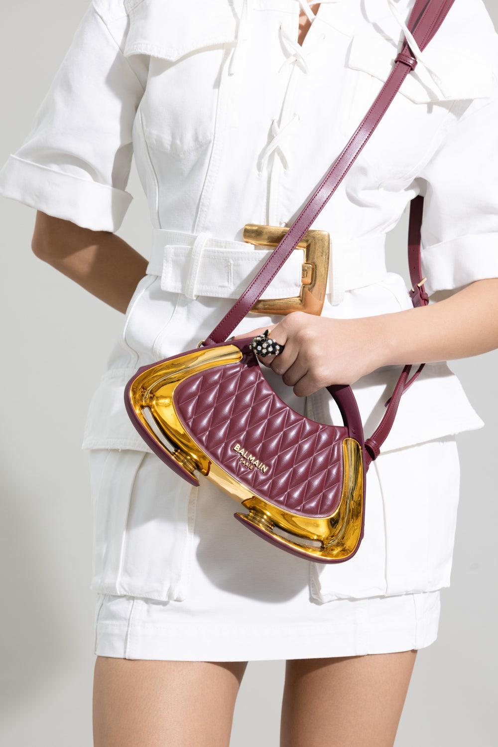 Jolie Madame Small Bag - Bordeaux Gold-RED-HANDBAGCLUTCHES-BALMAIN