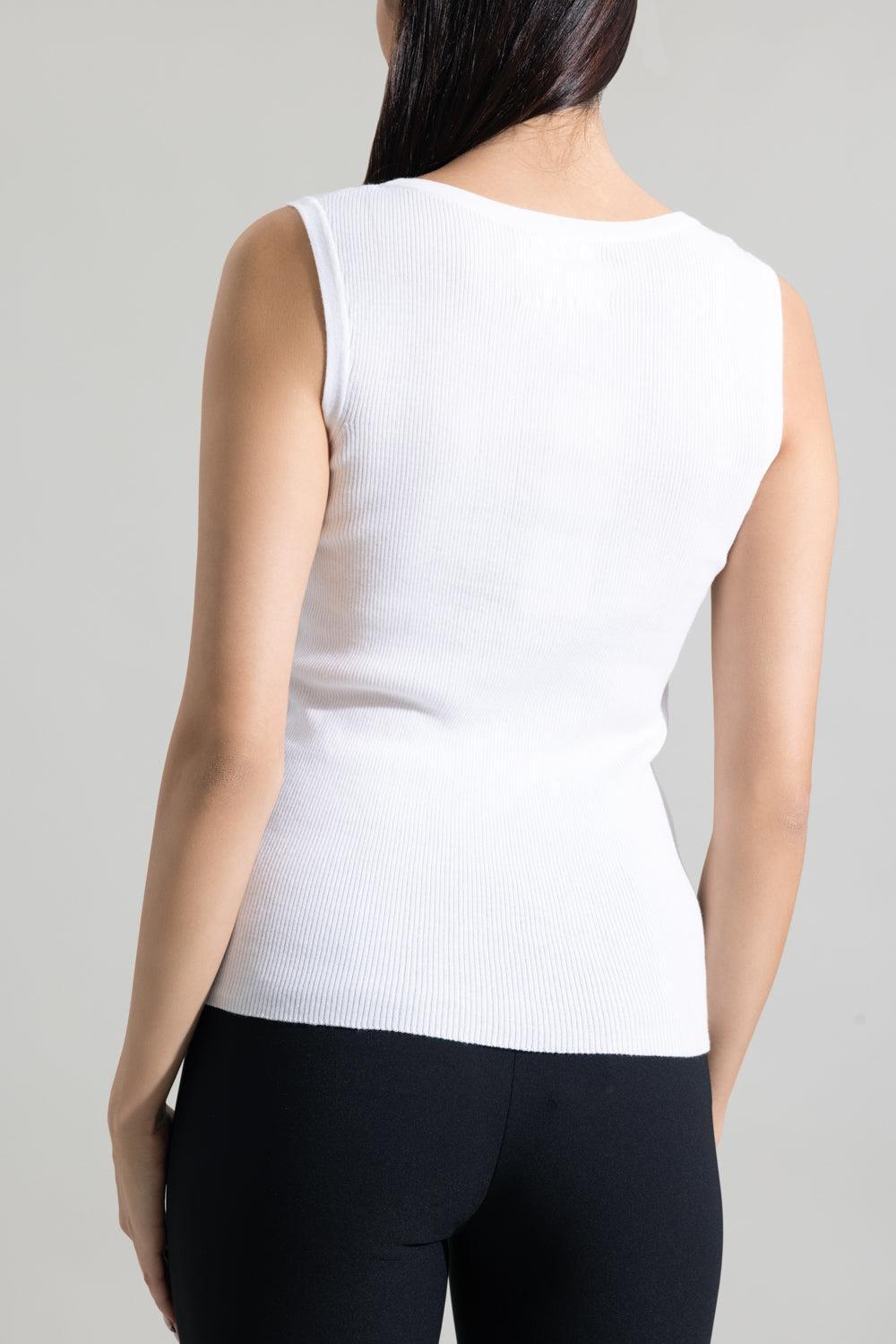 Scoopneck Crop Tank - Candido White-WHITE-XS-CLOTHINGTOPTANK-LARS ANDERSSON