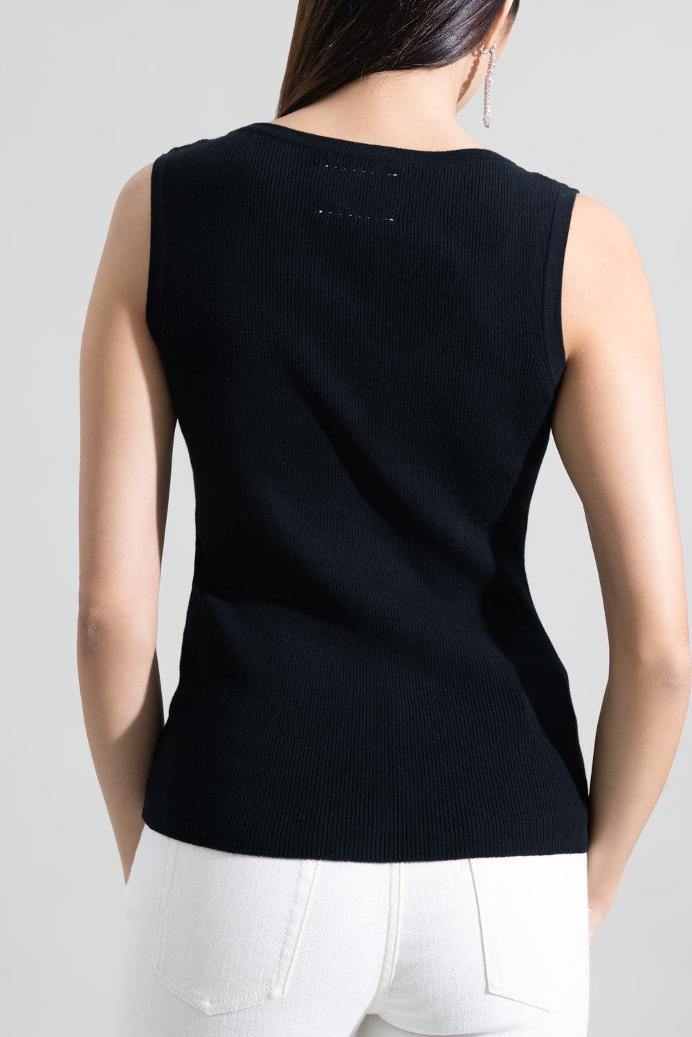 Scoopneck Crop Tank - Black-BLACK-XS-CLOTHINGTOPTANK-LARS ANDERSSON