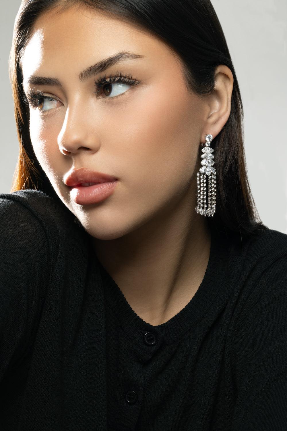 Waterfall Earrings-WHITE-JEWELRYBOUTIQUEEARRING-FANTASIA by DESERIO