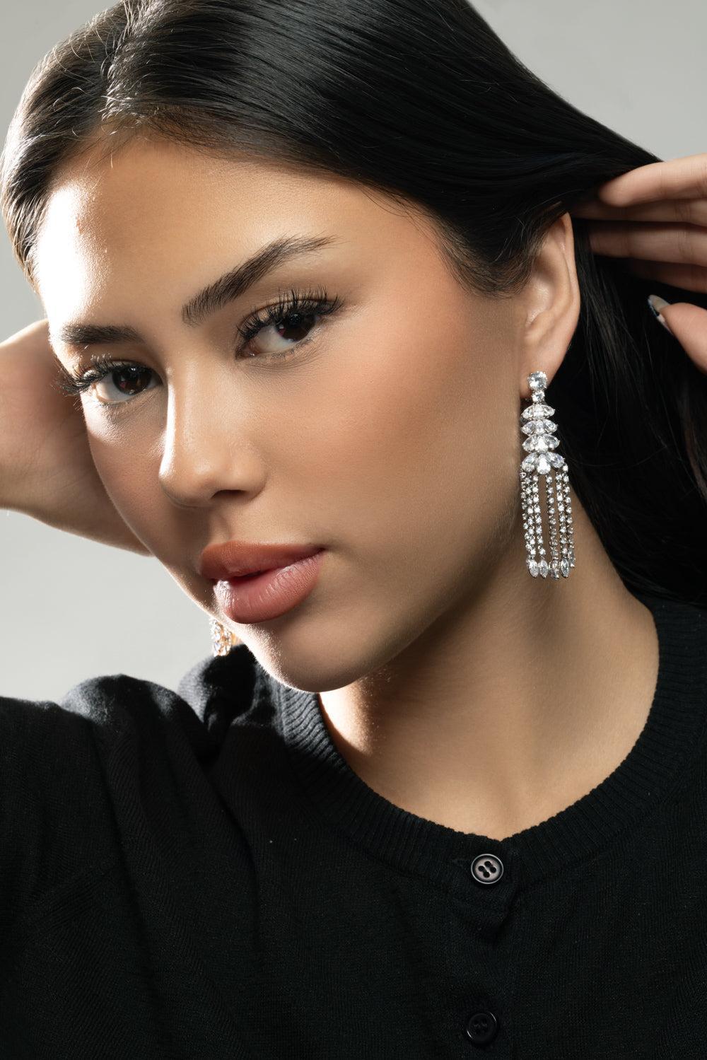 Waterfall Earrings-WHITE-JEWELRYBOUTIQUEEARRING-FANTASIA by DESERIO