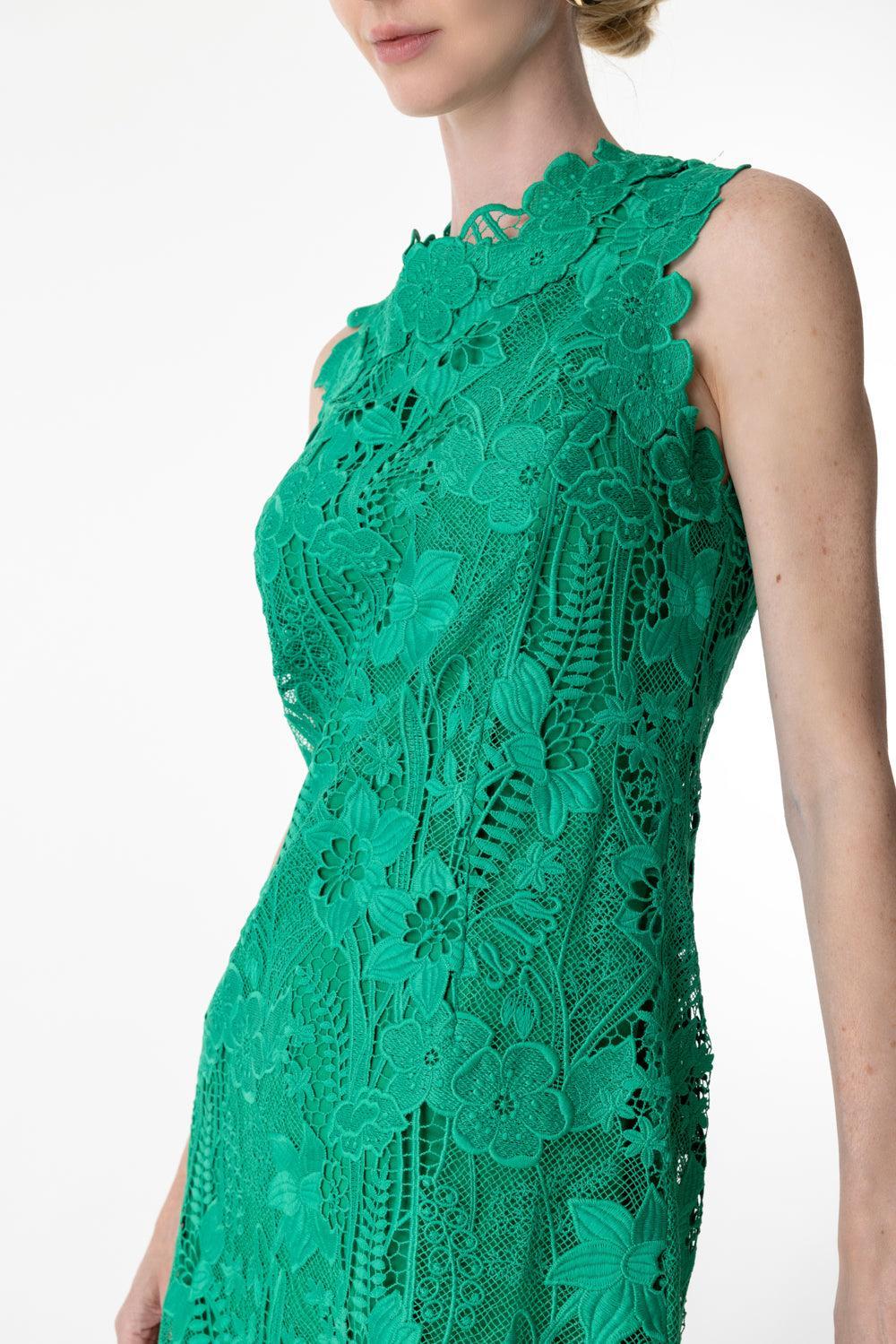 SLEEVELESS SHIFT DRESS-GRASS-4-CLOTHINGDRESSCOCKTAIL-MONIQUE LHUILLIER