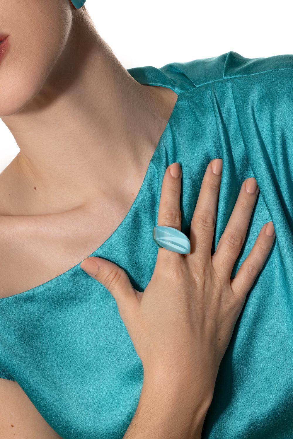 Rock Crystal Turquoise Aladino Ring | VHERNIER – Marissa Collections