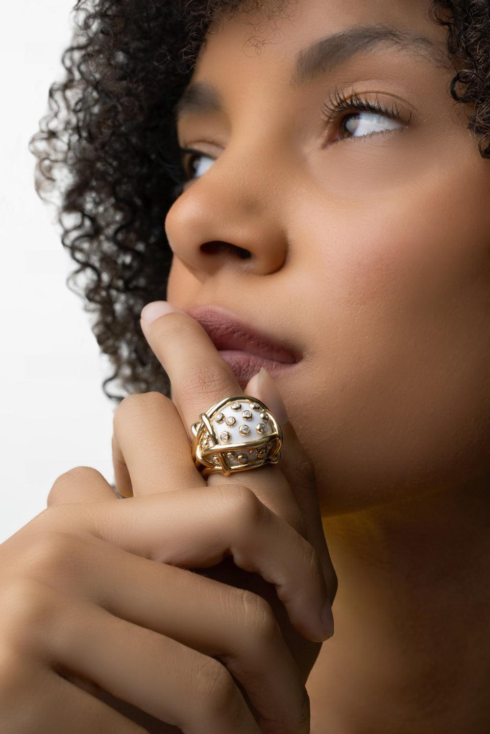 Cocholong Polka Dot Ring-YELLOW GOLD-6-JEWELRYFINE JEWELRING-VERDURA