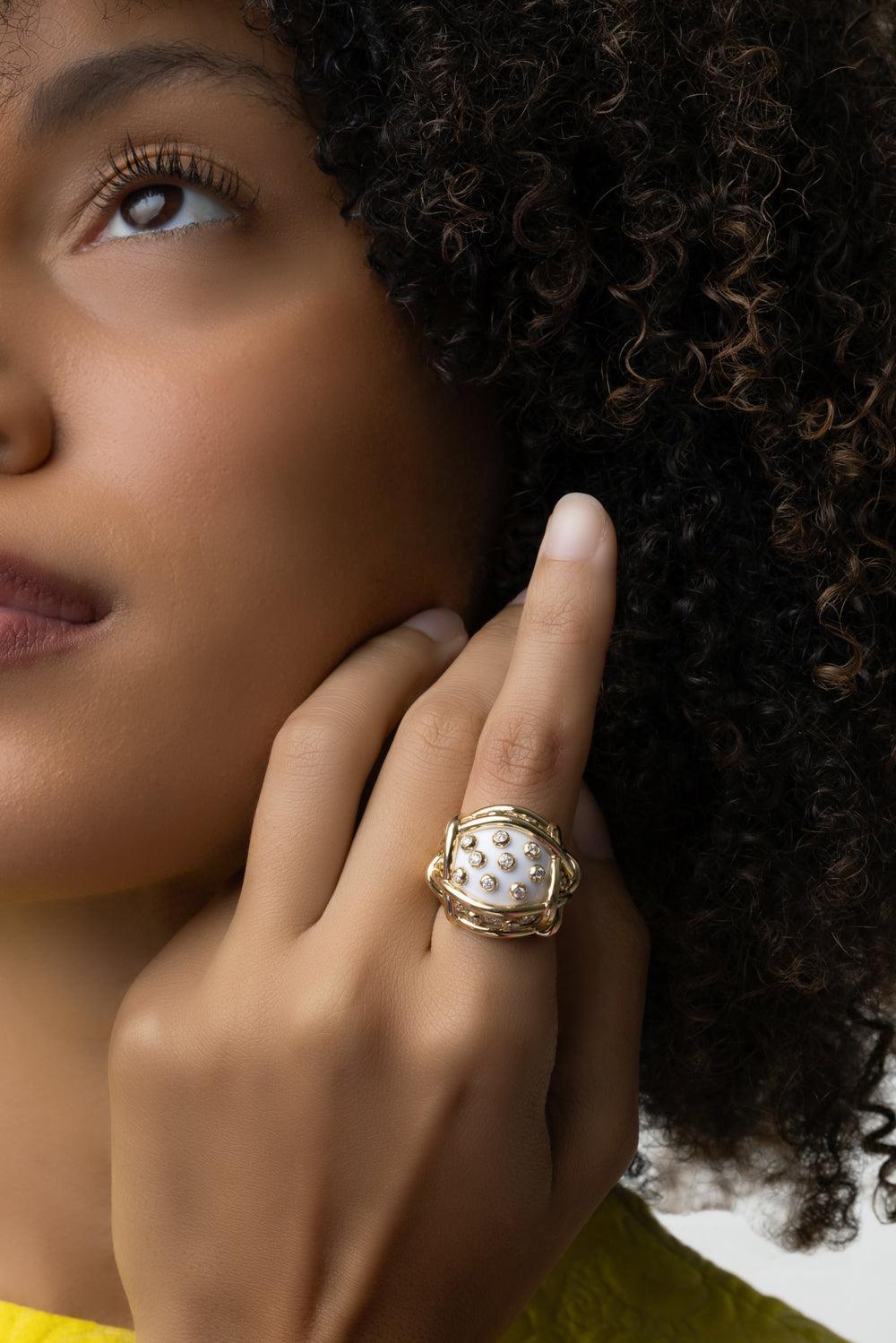 Cocholong Polka Dot Ring-YELLOW GOLD-6-JEWELRYFINE JEWELRING-VERDURA