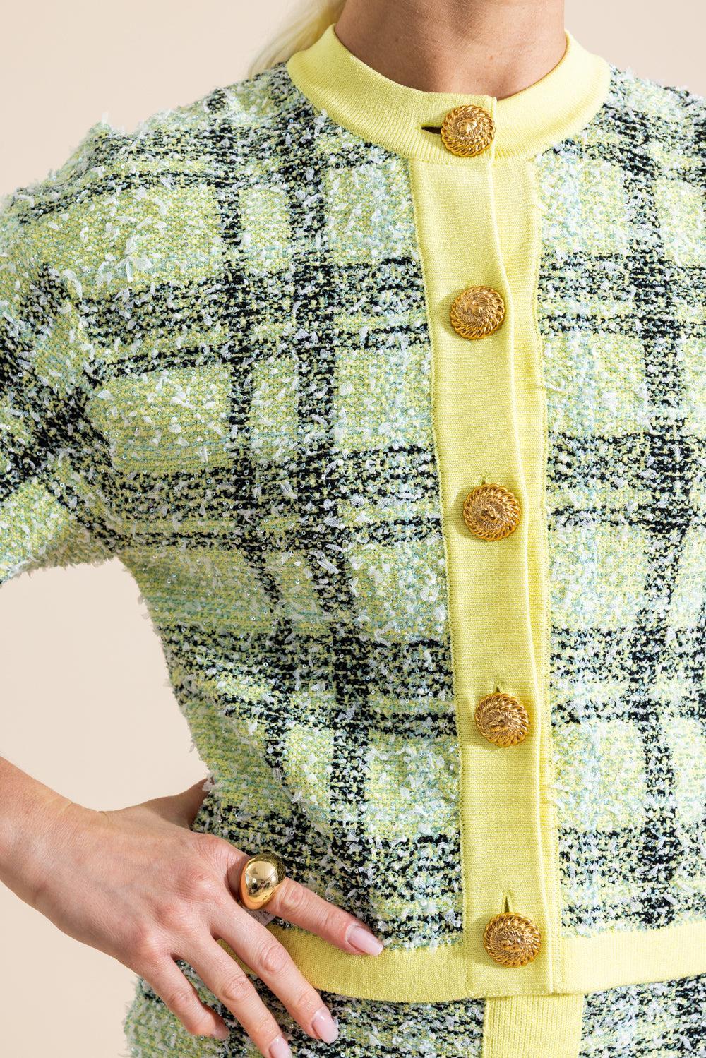 Buttoned Shiny Top-PLJAUVER-36-CLOTHINGTOPKNITS-BALMAIN