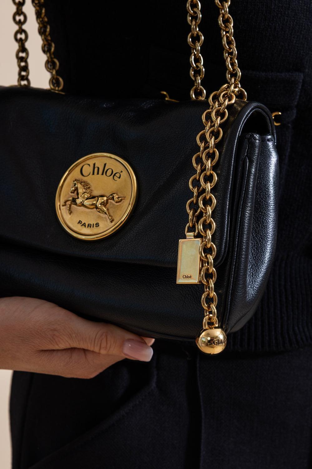 Small Chloé Heritage Shoulder Bag - Black-BLACK-HANDBAGSHOULDER-CHLOÉ