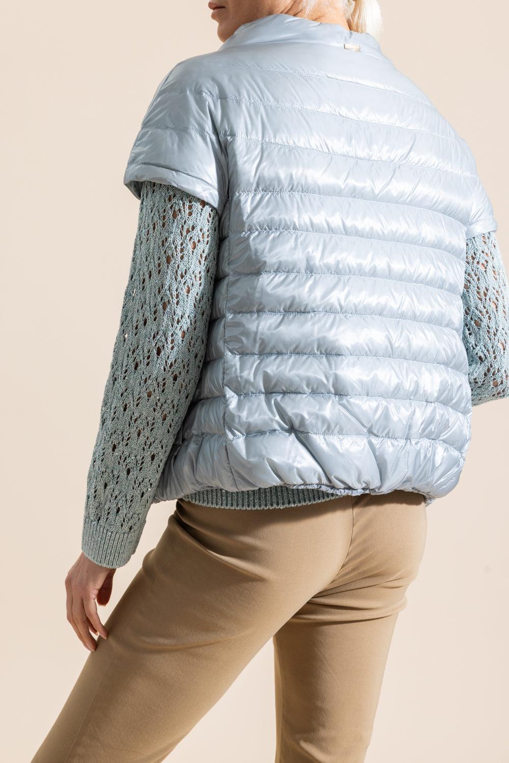 Iconico Emilia Cap Sleeve - Blue Grey-LIGHT BLUE-38-CLOTHINGJACKETCASUAL-HERNO