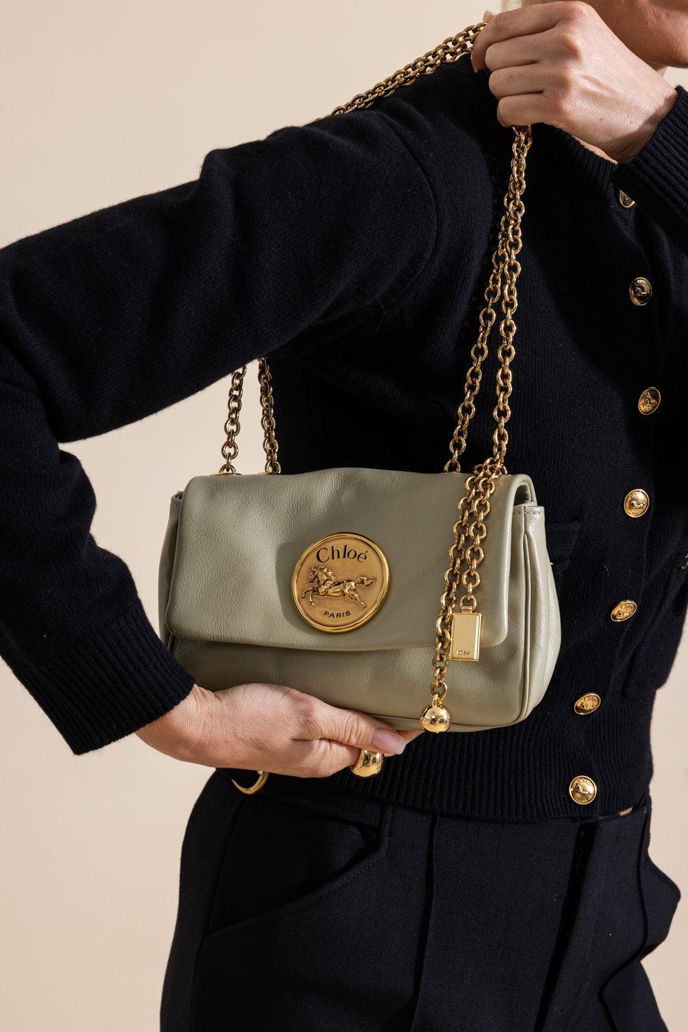 Small Chloé Heritage Shoulder Bag - Beige-CREAM-HANDBAGSHOULDER-CHLOÉ