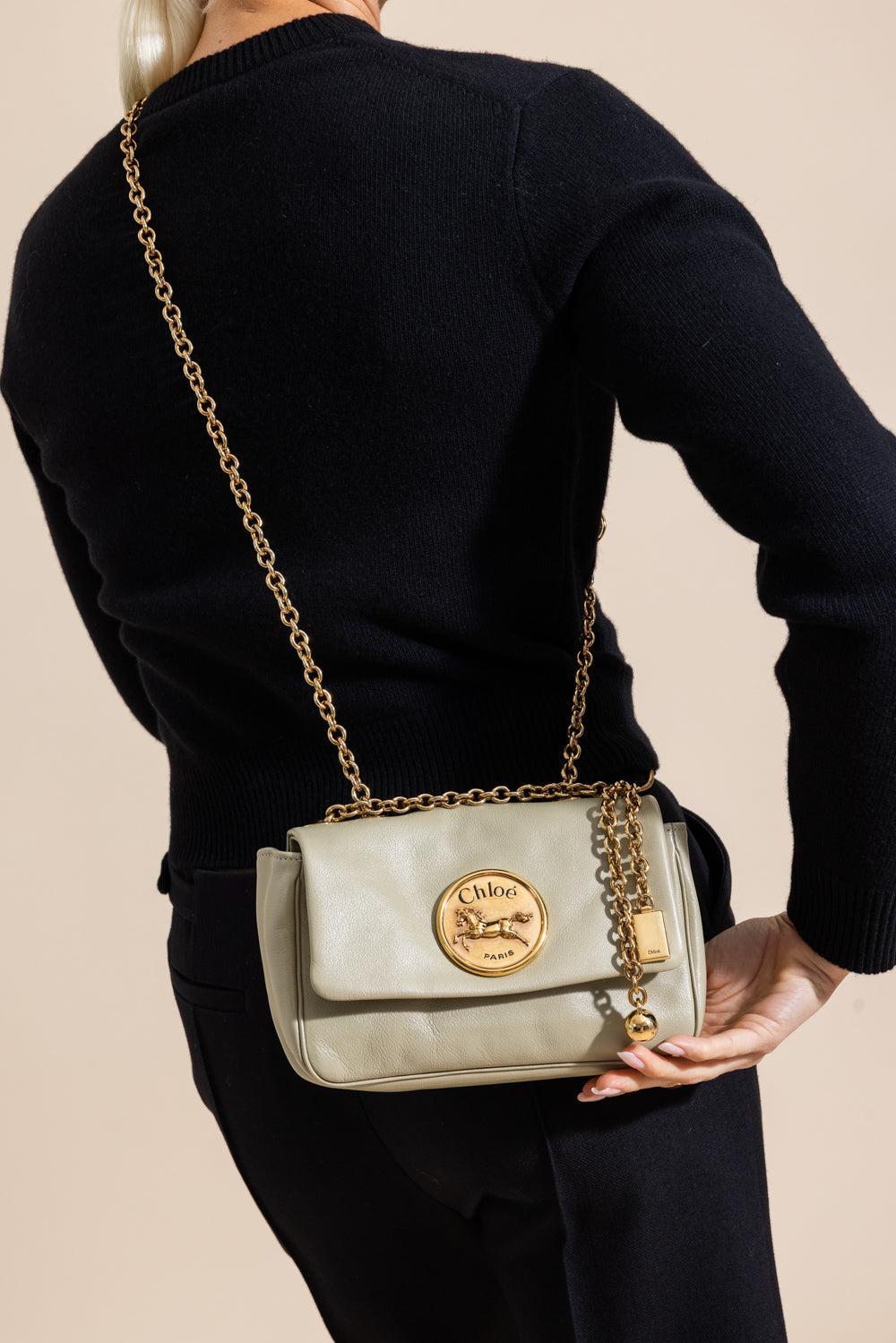 Small Chloé Heritage Shoulder Bag - Beige-CREAM-HANDBAGSHOULDER-CHLOÉ