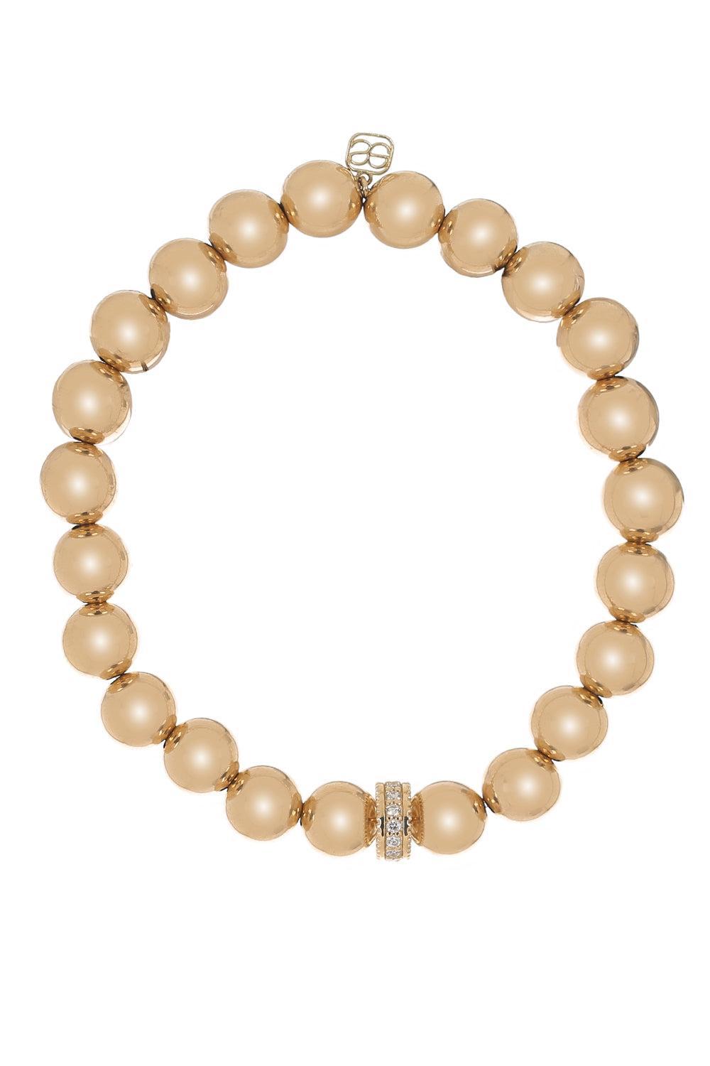 Diamond Scallop Edge Round Bracelet-YELLOW GOLD-JEWELRYFINE JEWELBRACELET O-SYDNEY EVAN