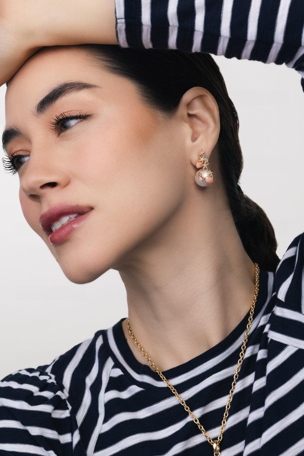 Pearl Drop Earrings-YELLOW GOLD-JEWELRYFINE JEWELEARRING-GRACE WINFREY