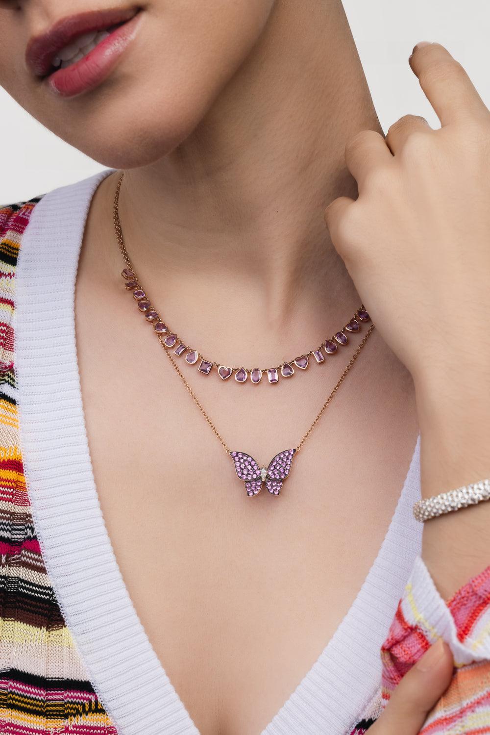 Rose Petal Necklace-ROSE GOLD-18-JEWELRYFINE JEWELNECKLACE O-RUCHI NEW YORK