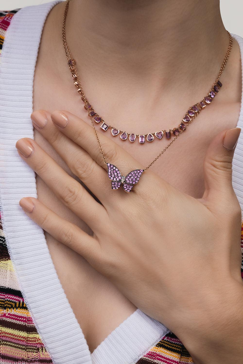 Rose Petal Necklace-ROSE GOLD-18-JEWELRYFINE JEWELNECKLACE O-RUCHI NEW YORK