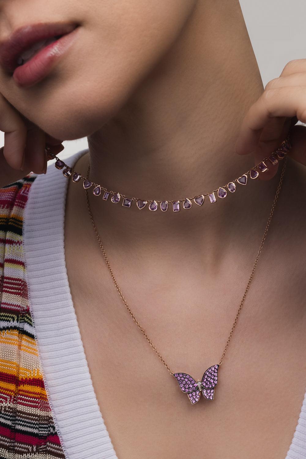 Rose Petal Necklace-ROSE GOLD-18-JEWELRYFINE JEWELNECKLACE O-RUCHI NEW YORK