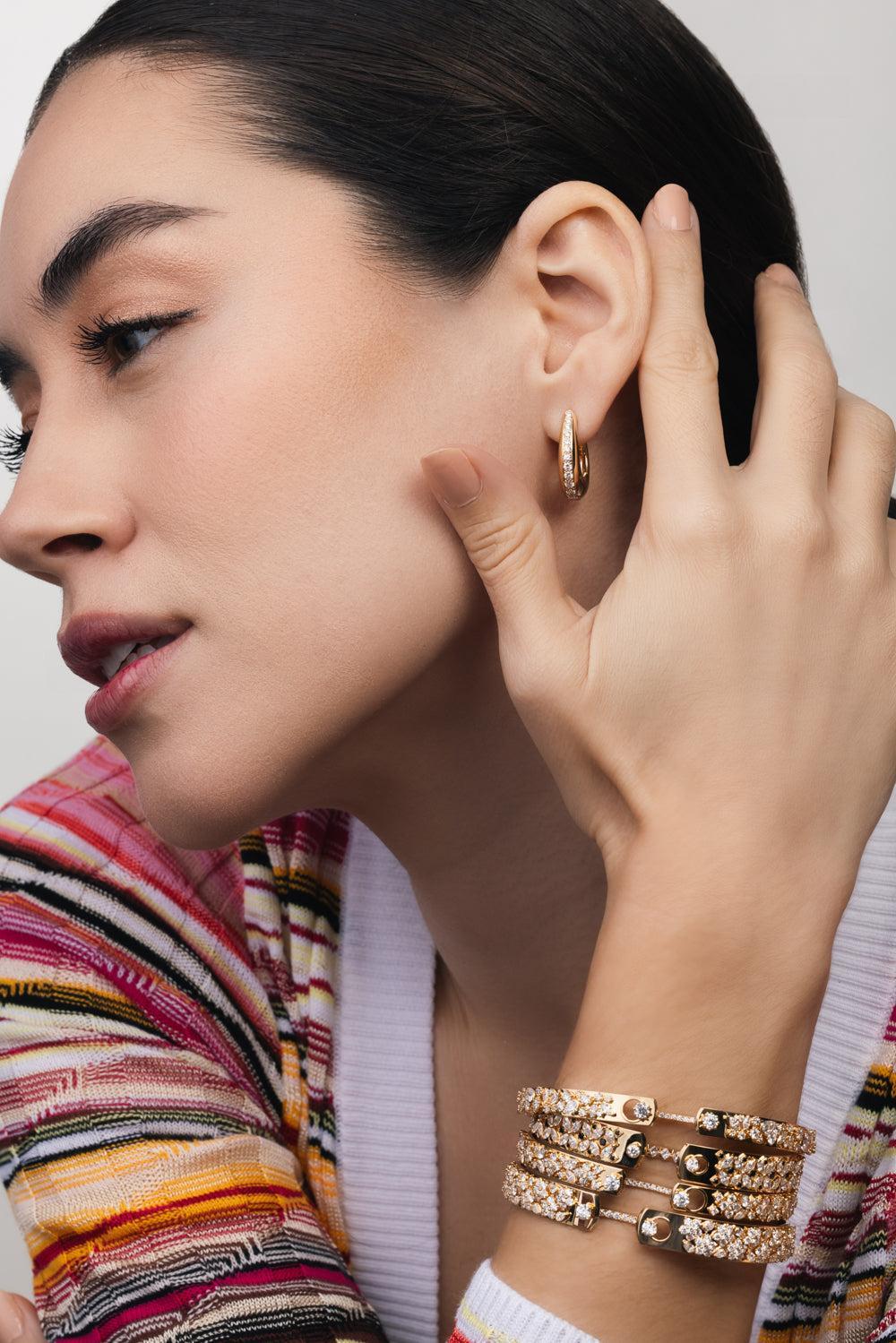 The Honey Gatherer Diamond Bangle Bracelet-YELLOW GOLD-JEWELRYFINE JEWELBRACELET O-NOUVEL HERITAGE