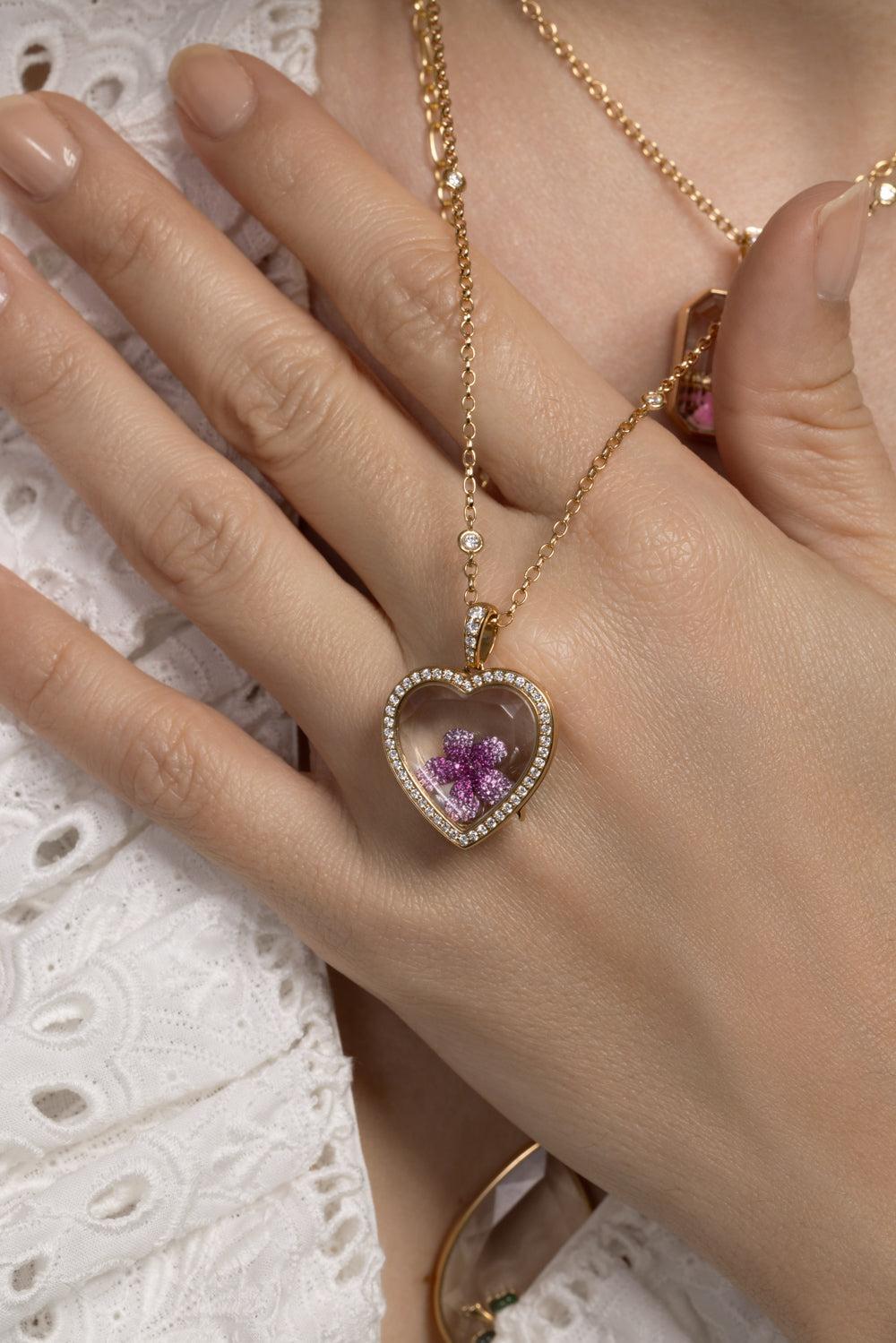 Diamond Eros Locket Chain Necklace-YELLOW GOLD-18-JEWELRYFINE JEWELNECKLACE O-LOQUET