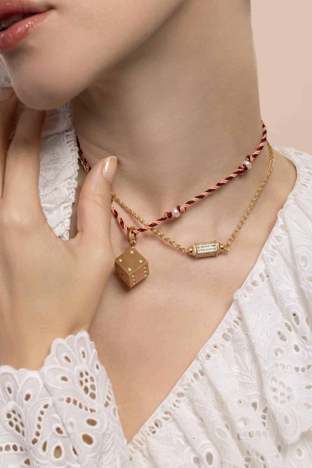 Diamond Micro Coco Necklace-YELLOW GOLD-42-JEWELRYFINE JEWELNECKLACE O-MARIE LICHTENBERG