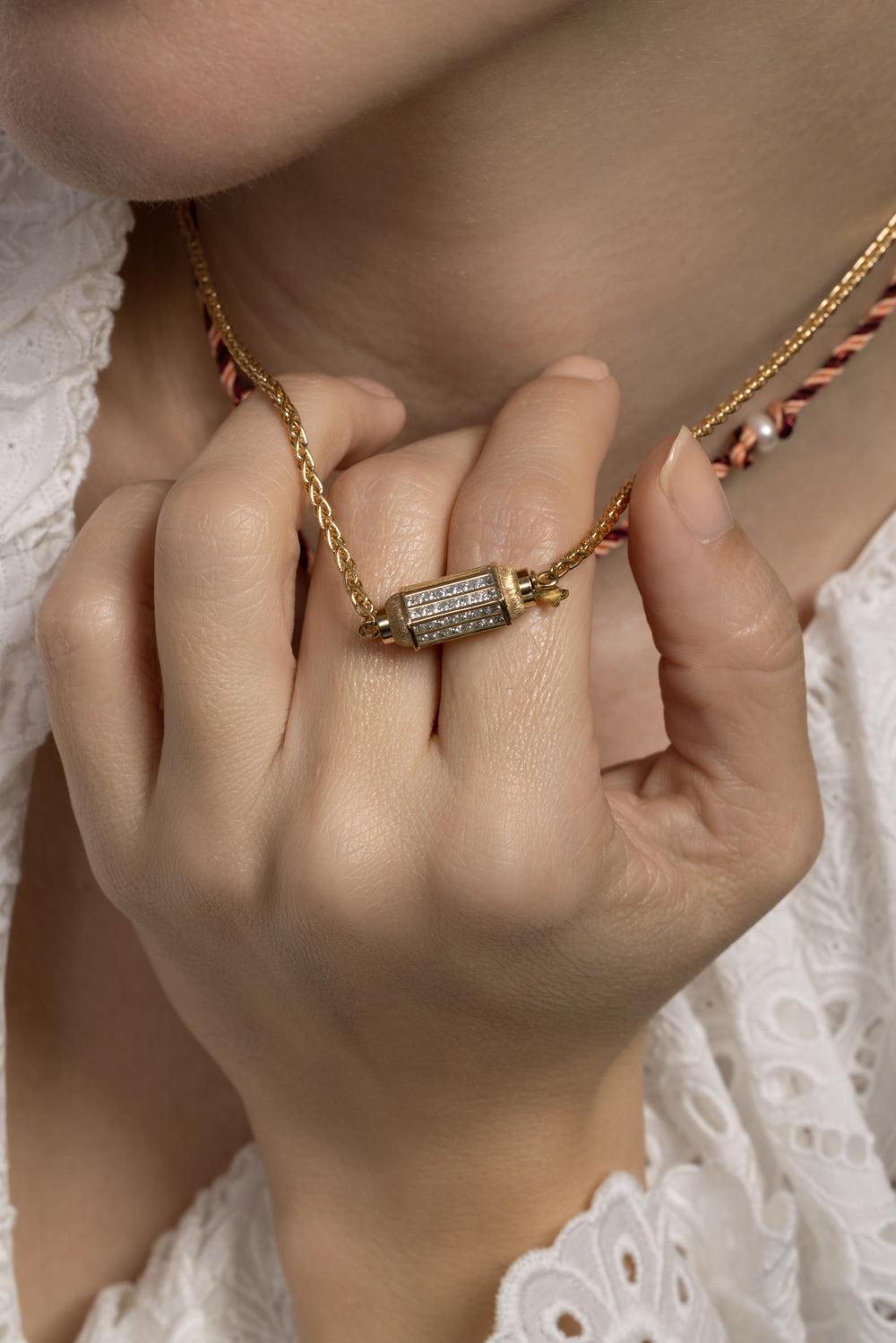 Diamond Micro Coco Necklace-YELLOW GOLD-42-JEWELRYFINE JEWELNECKLACE O-MARIE LICHTENBERG
