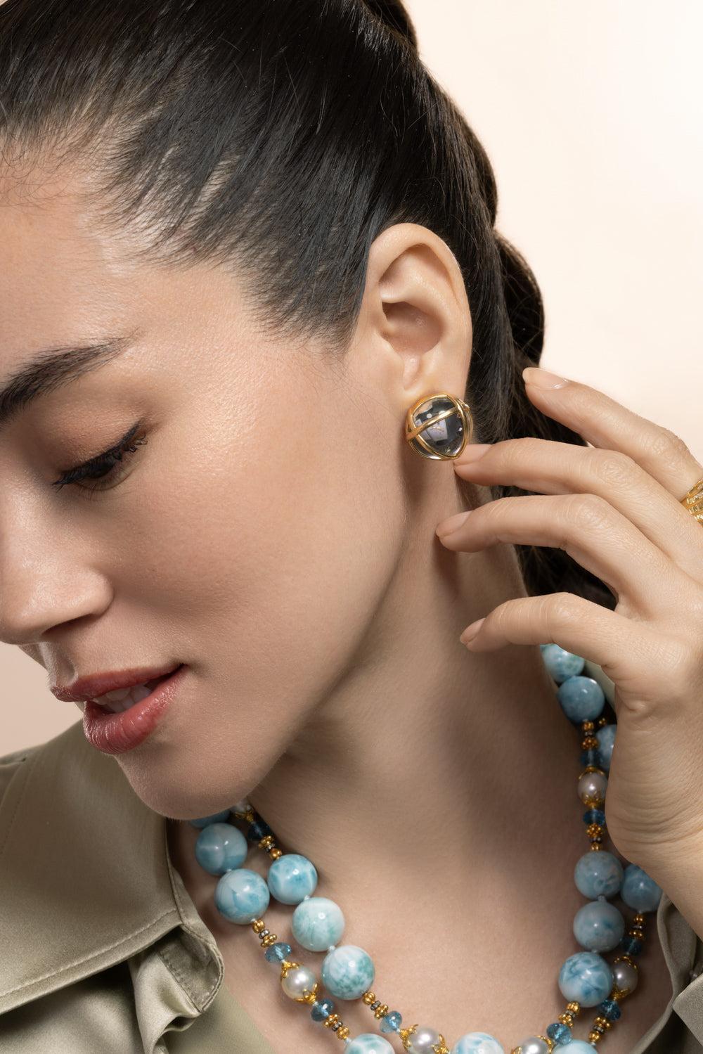 Rock Crystal Cage Earrings-YELLOW GOLD-JEWELRYFINE JEWELEARRING-VERDURA