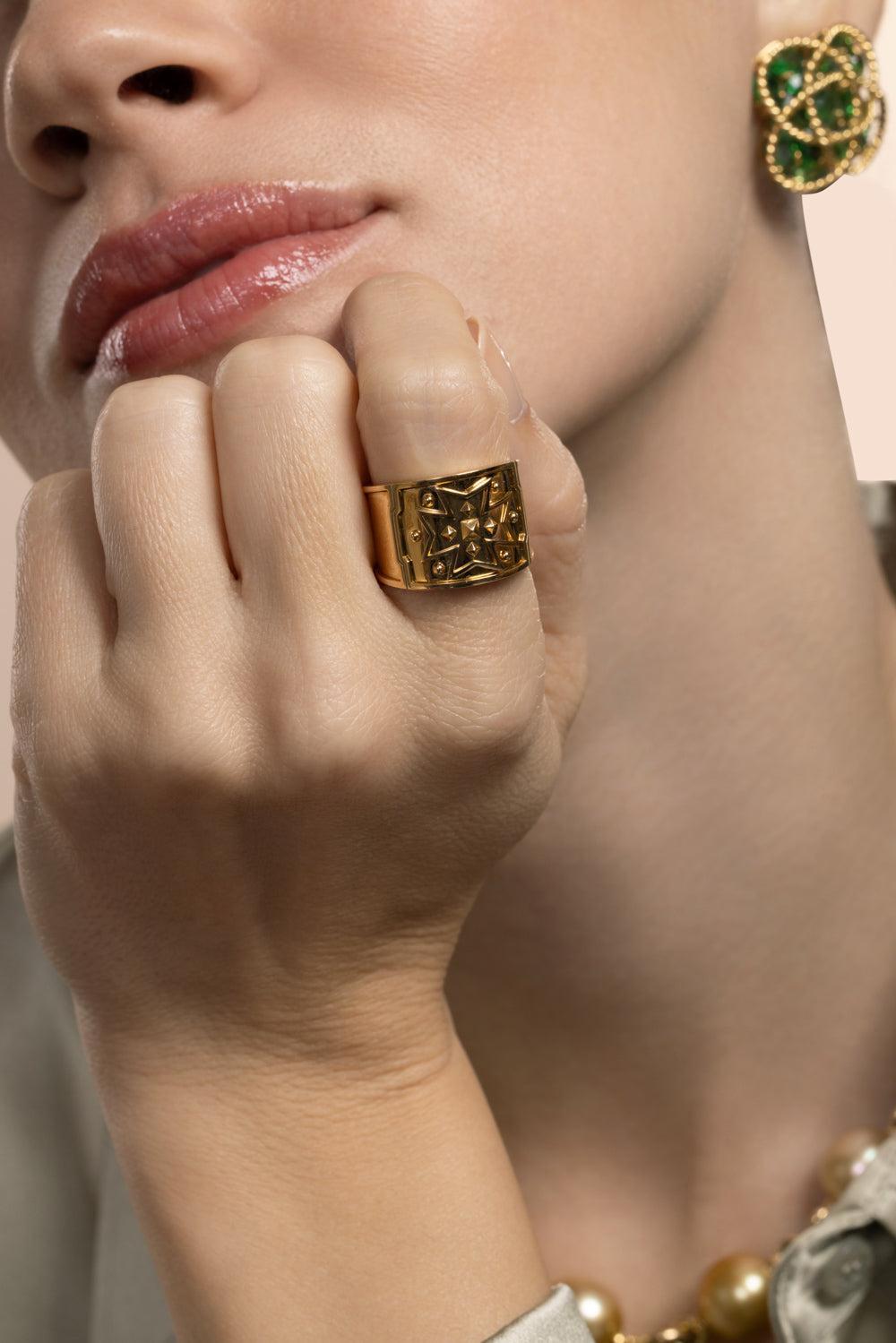 Mida Band Ring-YELLOW GOLD-6.5-JEWELRYFINE JEWELRING-VERDURA
