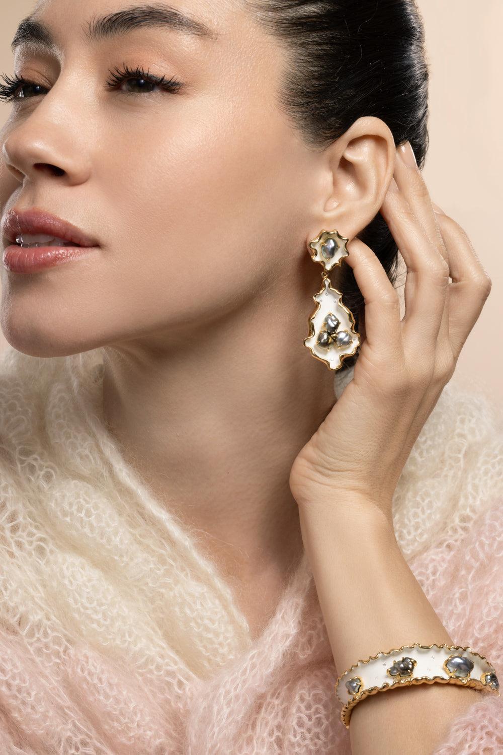 Keshi Pearl White Drop Earrings-YELLOW GOLD-JEWELRYFINE JEWELEARRING-VICTOR VELYAN