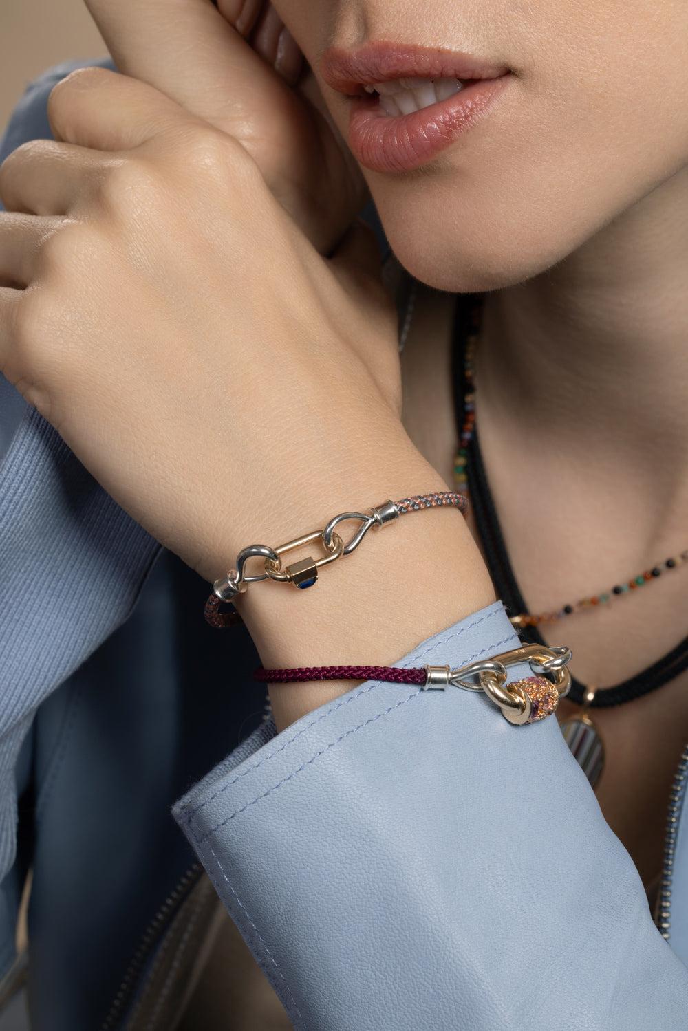 Aubergine String Project Bracelet - Silver-SILVER-6-JEWELRYFINE JEWELBRACELET O-MARLA AARON