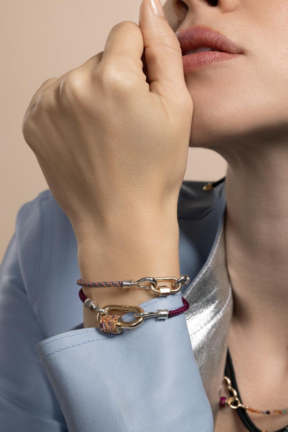 Aubergine String Project Bracelet - Silver-SILVER-6-JEWELRYFINE JEWELBRACELET O-MARLA AARON