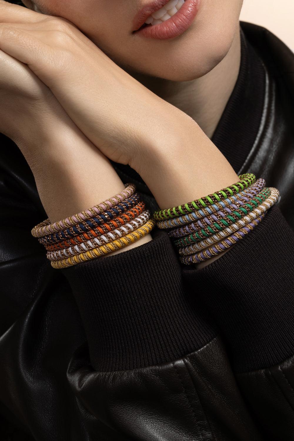 Classic Green Gio Stretch Bracelet - Rose Gold-ROSE GOLD-JEWELRYFINE JEWELBRACELET O-ROBERTO DEMEGLIO