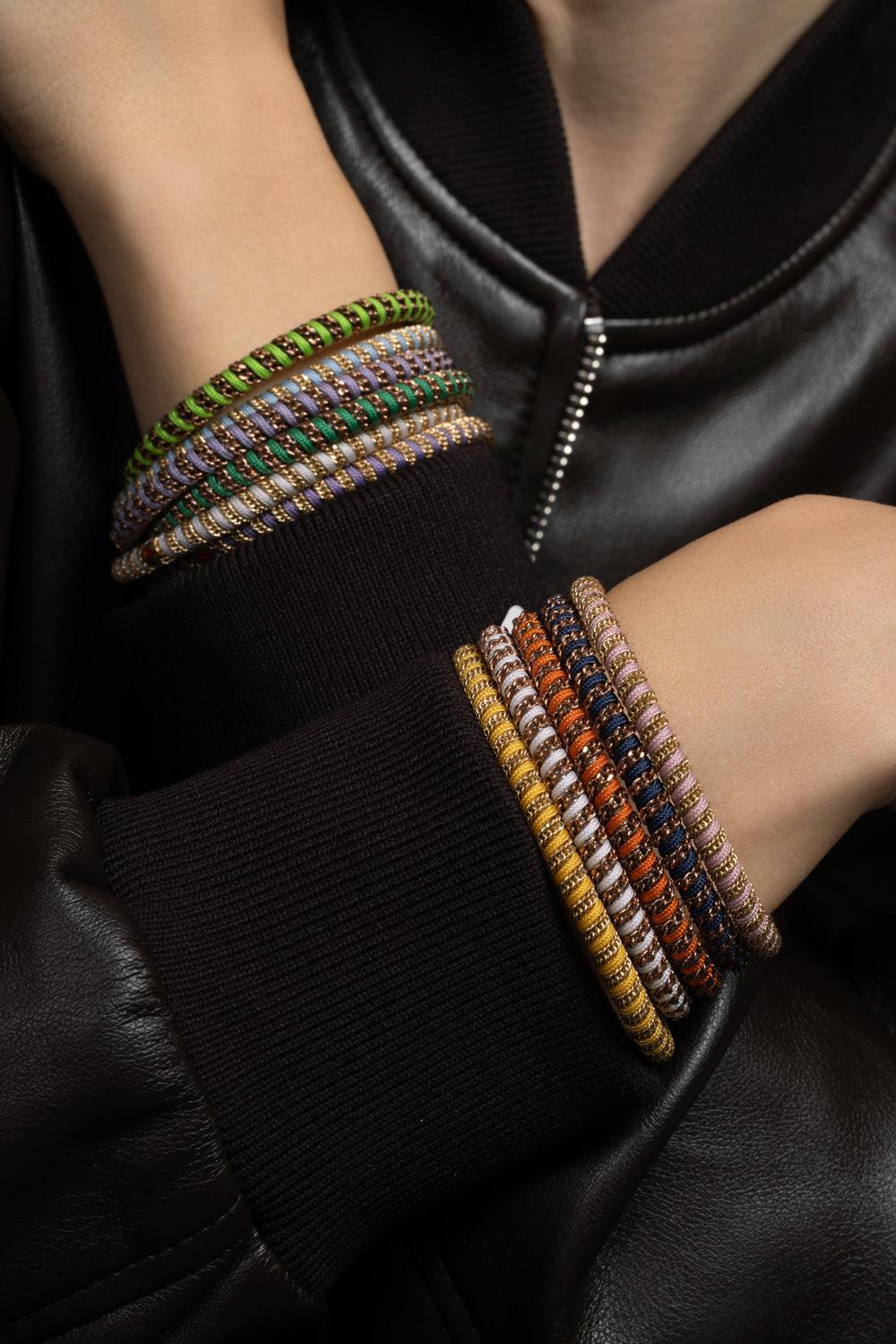 White Gio Stretch Bracelet - Rose Gold-ROSE GOLD-JEWELRYFINE JEWELBRACELET O-ROBERTO DEMEGLIO