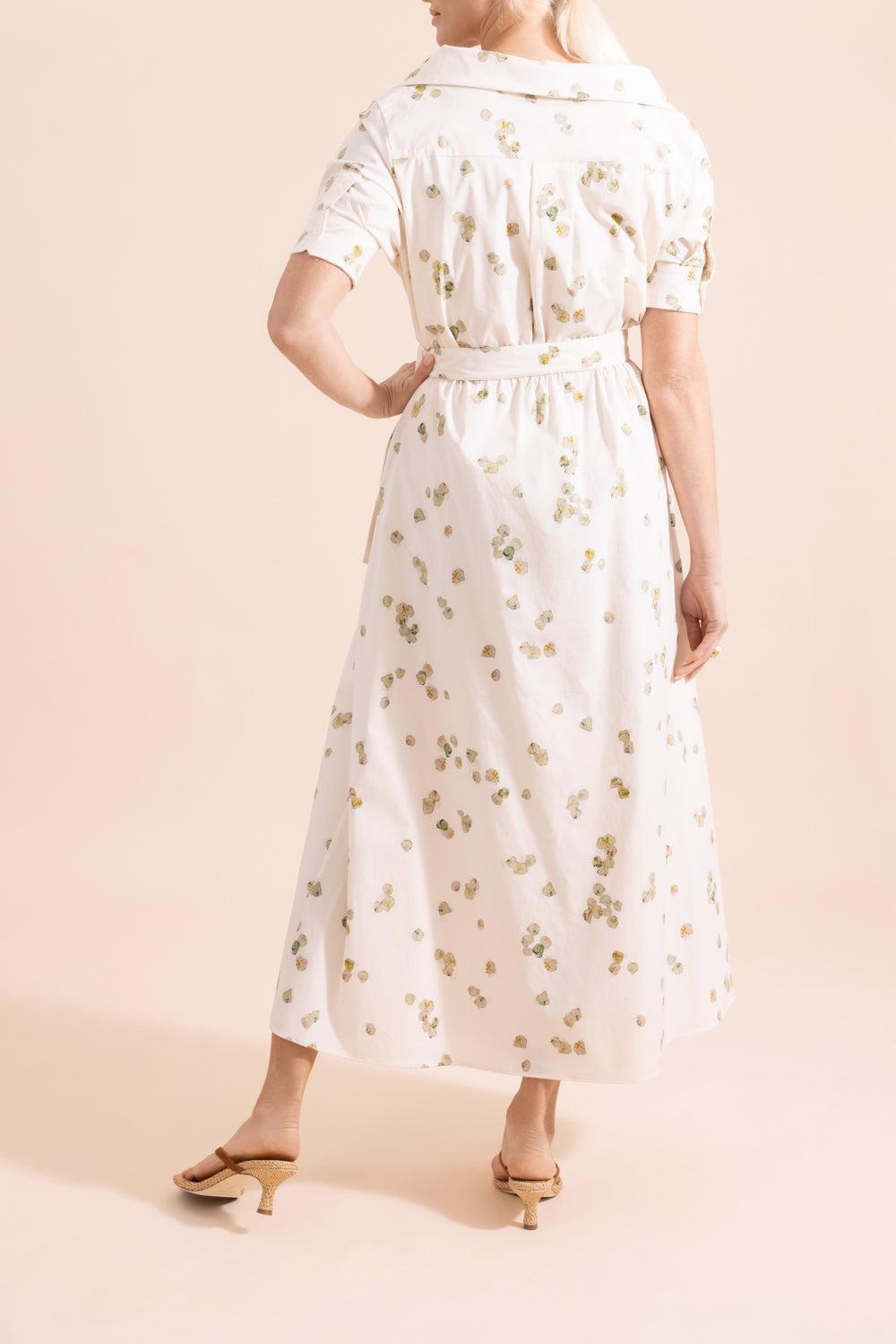Lydia Dress - Ivory Allover Petals-CREAM-34-CLOTHINGDRESSCASUAL-ALTUZARRA