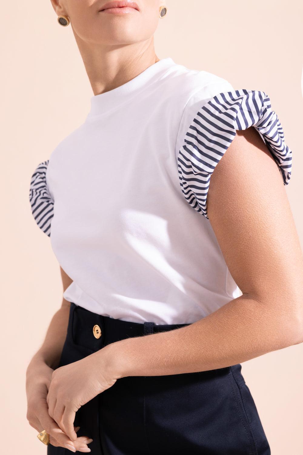 Puff Sleeve Tee-WHITE-XS-CLOTHINGTOPBLOUSE-PATOU