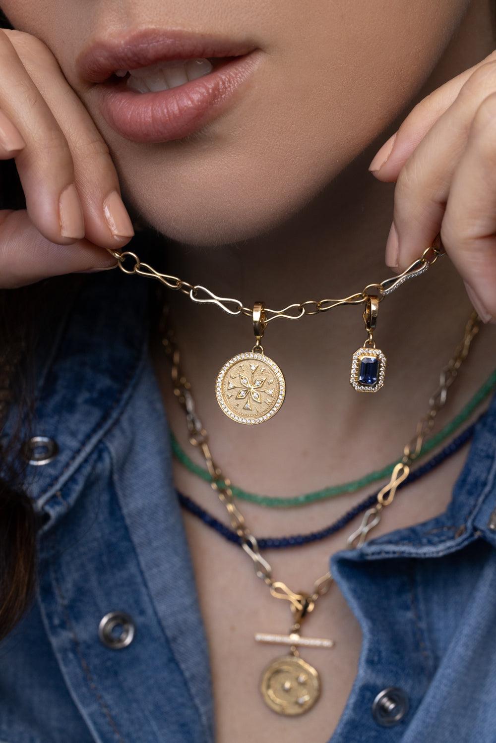Small Cosmic Diamond Coin Bar Charm-YELLOW GOLD-JEWELRYFINE JEWELPENDANT-AZLEE