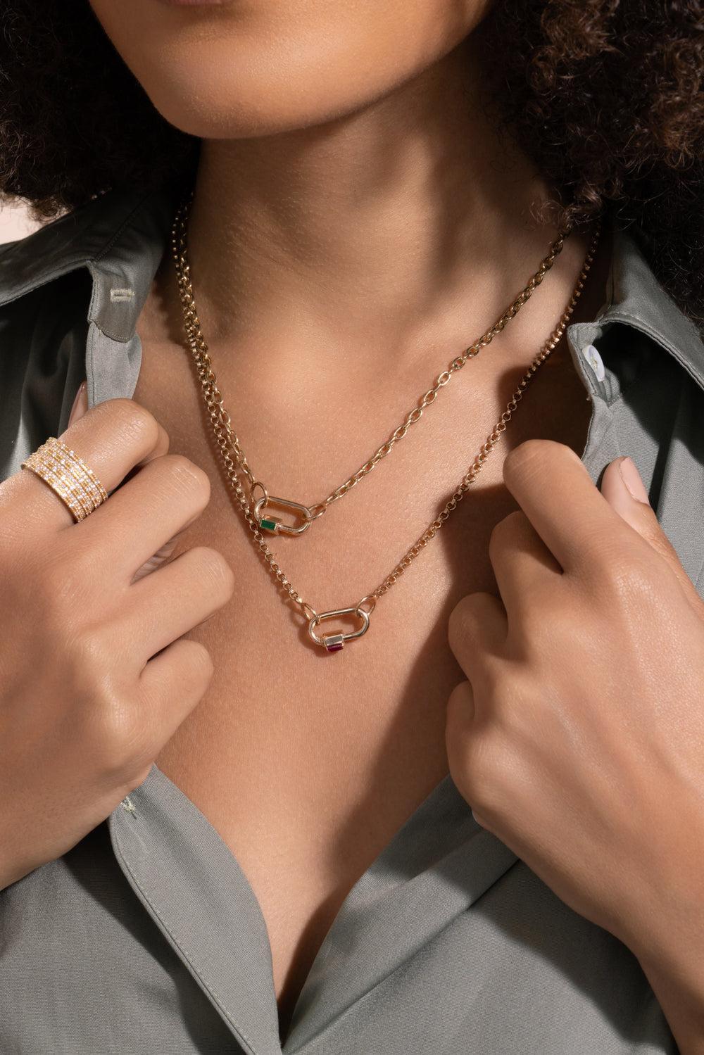 Emerald Solo Babylock-YELLOW GOLD-JEWELRYFINE JEWELPENDANT-MARLA AARON