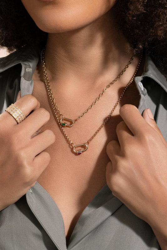 Emerald Solo Babylock-YELLOW GOLD-JEWELRYFINE JEWELPENDANT-MARLA AARON