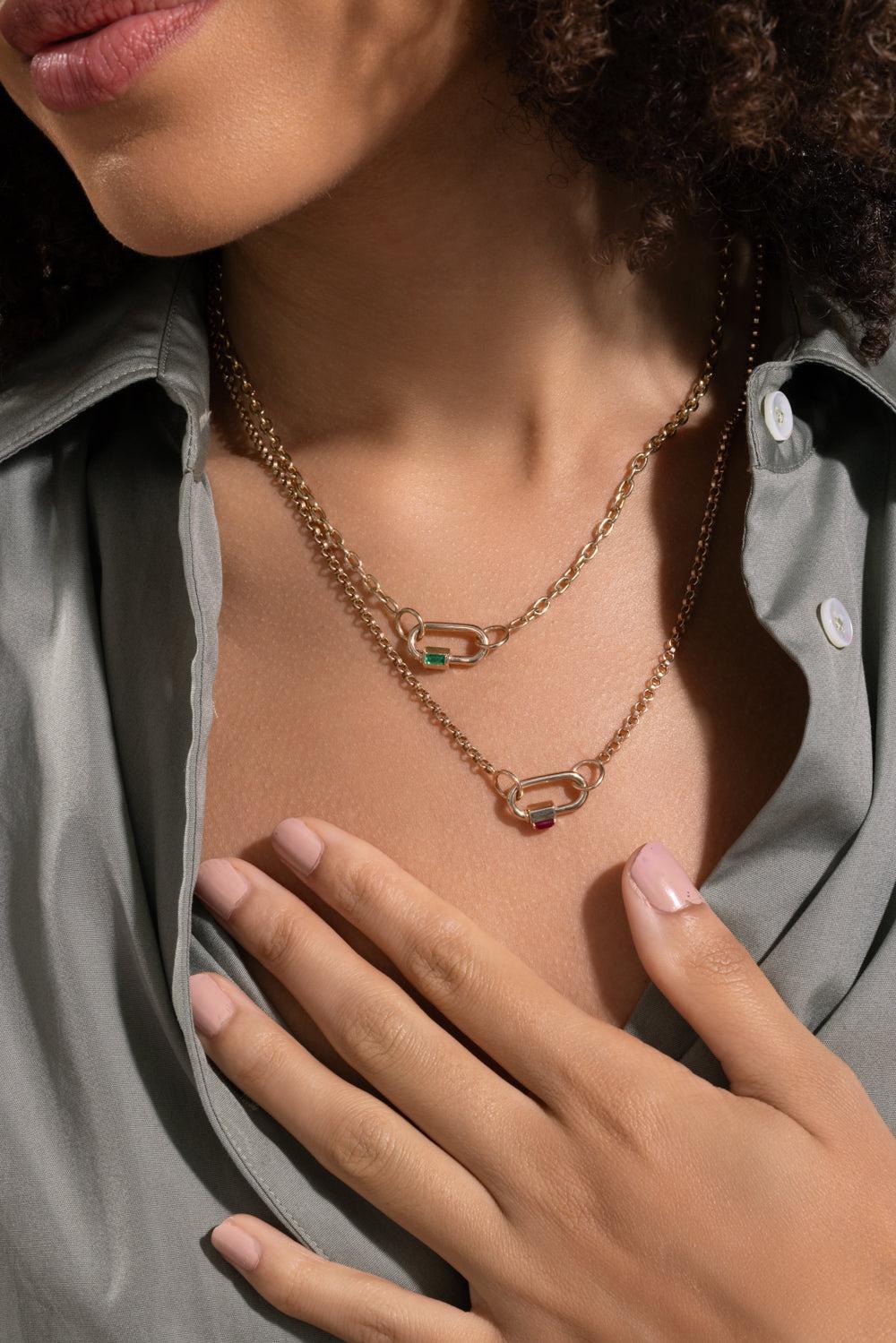 Emerald Solo Babylock-YELLOW GOLD-JEWELRYFINE JEWELPENDANT-MARLA AARON