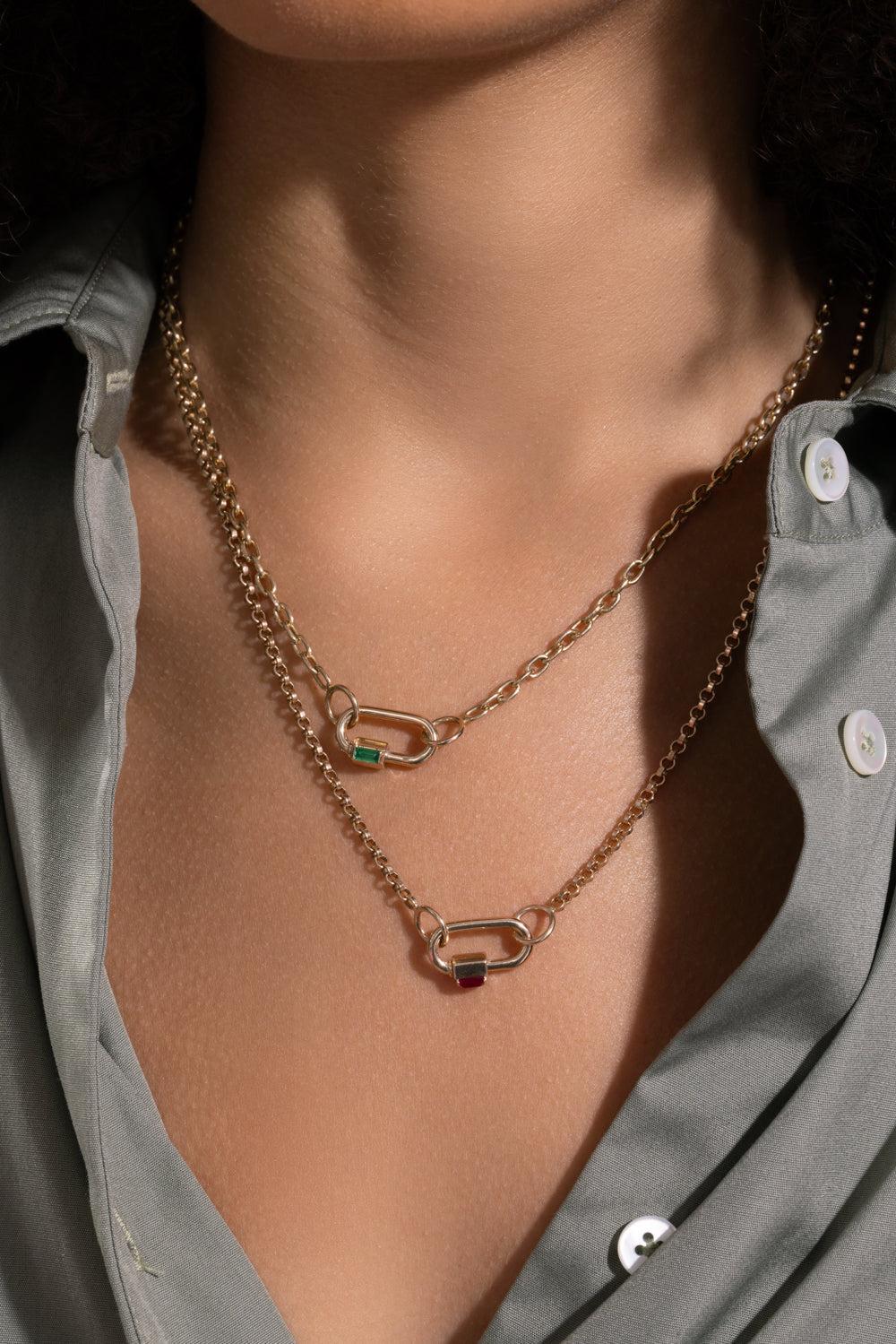 Emerald Solo Babylock-YELLOW GOLD-JEWELRYFINE JEWELPENDANT-MARLA AARON