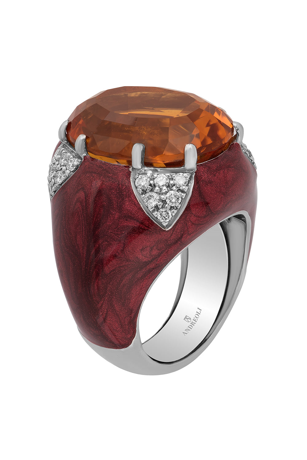 Citrine Red Oval Ring