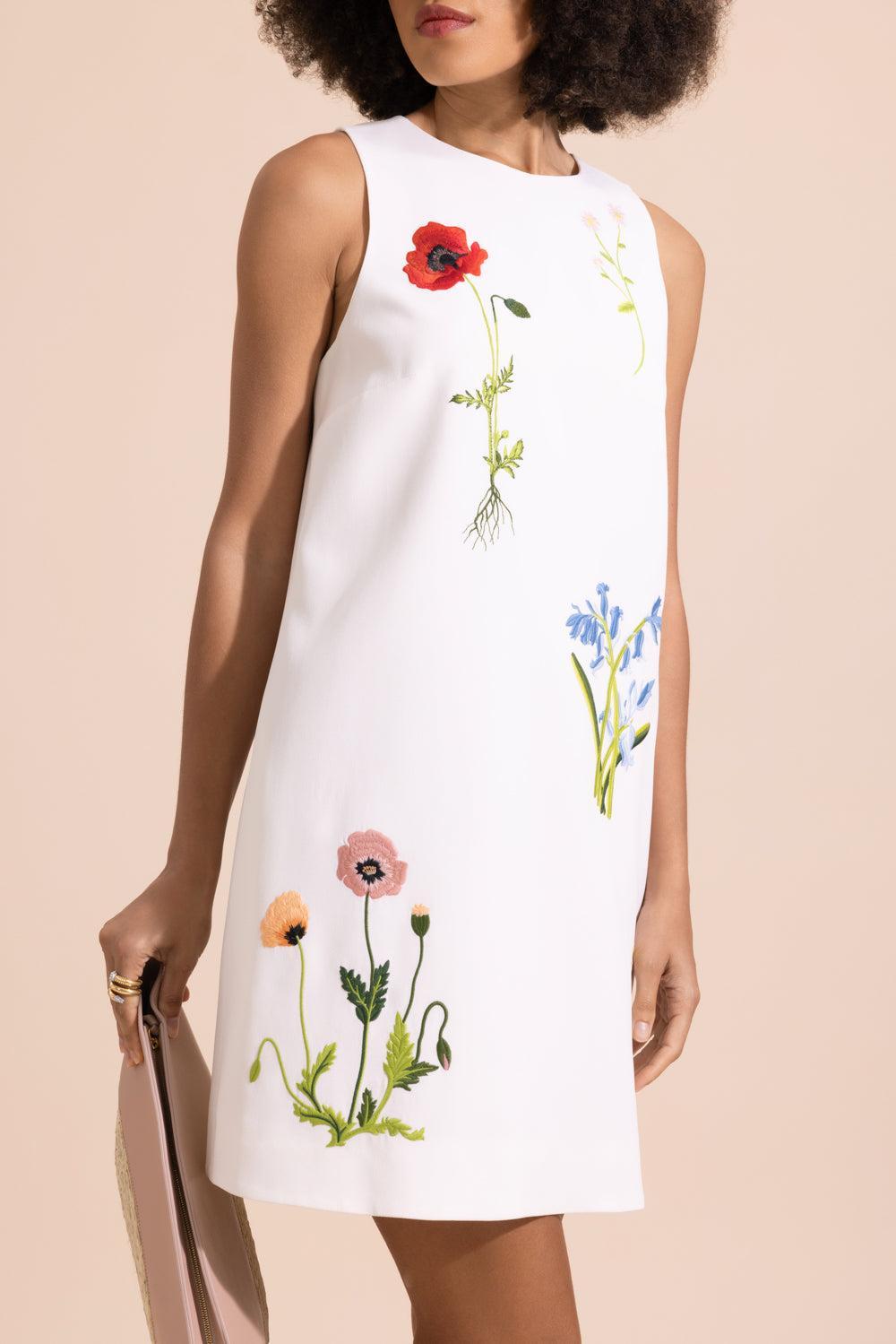 Floral Mini Shift Dress-CREAM-38-CLOTHINGDRESSCOCKTAIL-STELLA MCCARTNEY