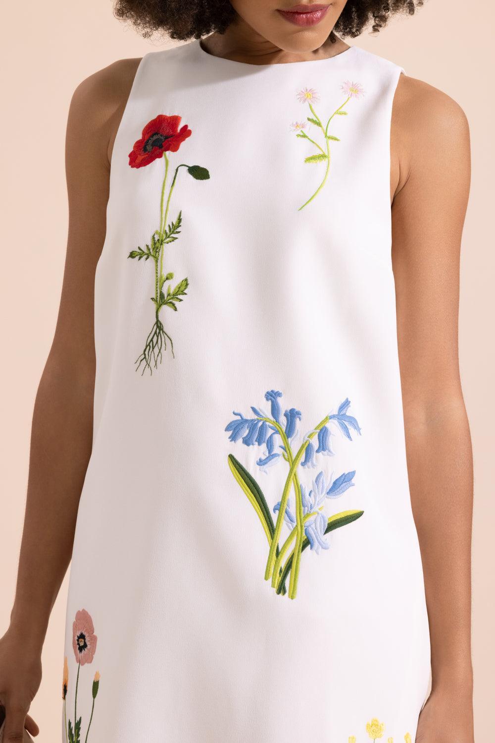 Floral Mini Shift Dress-CREAM-38-CLOTHINGDRESSCOCKTAIL-STELLA MCCARTNEY